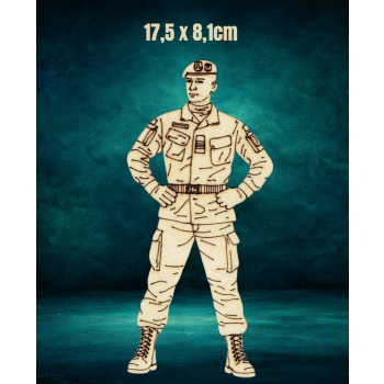 Żołnierz 17,5cm (komandos), sklejka 3mm